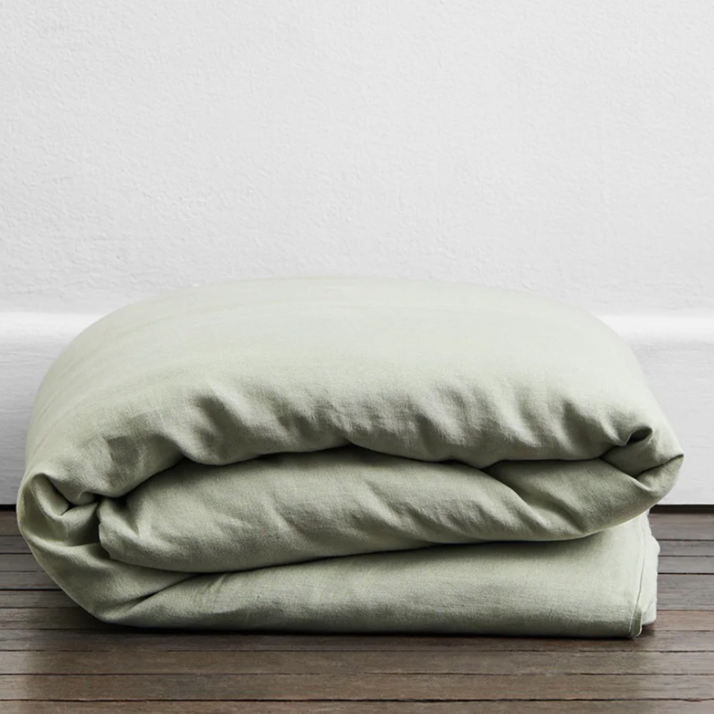 Bed Threads Sage Full Size Linen Duvet Cover and Pillow Cases